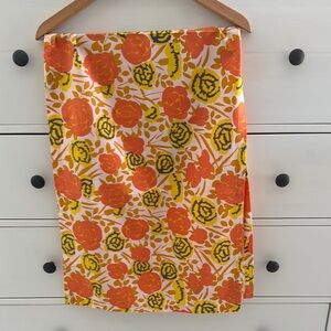 Marimekko Floral Orange and Yellow Cotton Runner